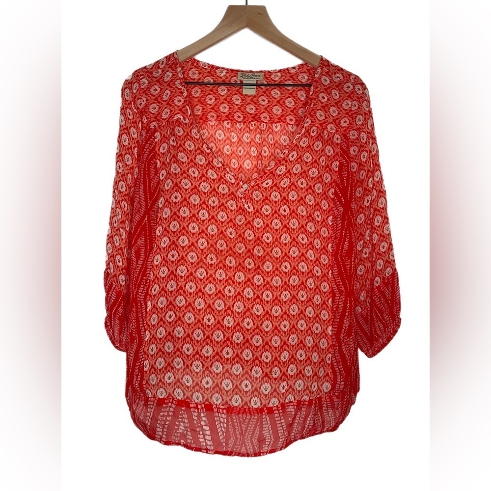Lucky Brand Sheer Boho Blouse